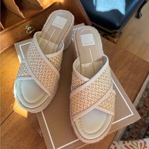 Dolce Vita Beige Woven Slide Mules